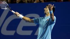 El serbio Novak Djokovic se lamenta tras fallar un punto ante el australiano Nick Kyrgios en el partido de cuartos de final del Abierto Mexicano de Tenis, en Acapulco (M&eacute;xico).