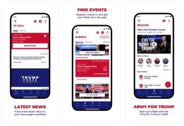 Cuidado con la app oficial de campaña de Donald Trump 2020: No la uses