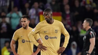 Momento del partido de LaLiga Santander entre el Barcelona y el Valladolid.