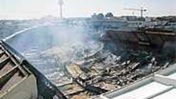 El palacio de los Deportes de Madrid, devastado tras el incendio del pasado 28 de junio. (EFE)