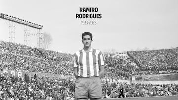 El Atlético, de luto por la muerte de Ramiro, rojiblanco en los 60