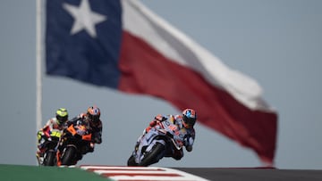 AUSTIN, TEXAS - APRIL 12: Marc Marquez of Spain and Gresini Racing MotoGP leads the field during the MotoGP Of The Americas - Free Practice at Circuit of The Americas on April 12, 2024 in Austin, Texas. Mirco Lazzari gp/Getty Images/AFP (Photo by Mirco Lazzari gp / GETTY IMAGES NORTH AMERICA / Getty Images via AFP)