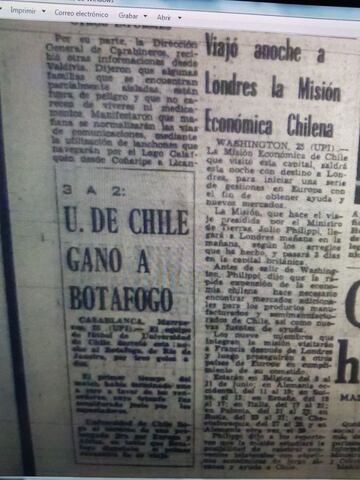 25-5-1963: Ese año también jugó un amistoso en Casablanca, Marruecos, enfrentando a Botafogo de Brasil. Fue triunfo 3-2 del "Ballet Azul" sobre el equipo de Garrincha que además contaba con cinco campeones del mundo en total.