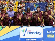 Jugadores de Tolima en un partido de Liga BetPlay.
