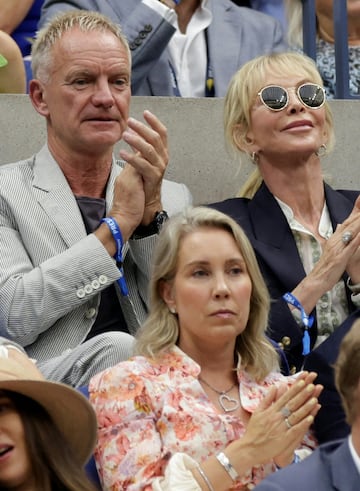 Sting durante la final del US Open entre Novak Djokovic y Daniil Medvedev en el USTA Billie Jean King National Tennis Center.