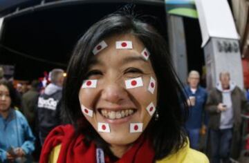 Aficionada japonesa en el Mundial de Rugby.