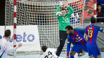 El Ademar casi acaba con la hist¨®rica racha del Bar?a: 27-28