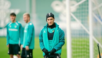 Antony, en el entrenamiento de ayer.