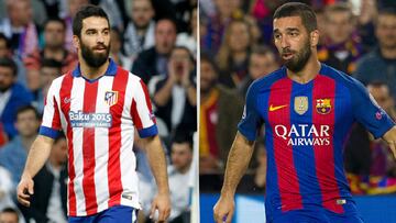 Arda Turan en el Atl&eacute;tico y en el Barcelona.