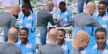 Sterling hace un doblete en la final de la FA Cup y Pep le da 車rdenes en plena celebraci車n