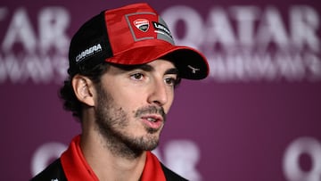Phillip Island (Australia), 17/10/2024.- Francesco Bagnaia of Italy for Ducati Lenovo Team speaks to the media during a press conference as part of the Australian Motorcycle Grand Prix at the Phillip Island Grand Prix Circuit in Phillip Island, Australia, 17 October 2024. (Motociclismo, Ciclismo, Francia, Italia) EFE/EPA/JOEL CARRETT AUSTRALIA AND NEW ZEALAND OUT