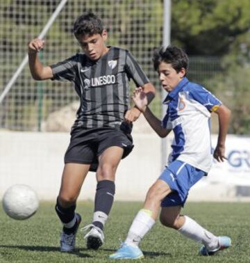 Partido de semifinales de los Alevines entre el Espanyol y el Málaga.