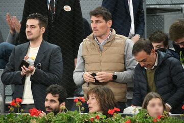 Iker Casillas durante el partido de Novak Djokovic y Gaël Monfils.