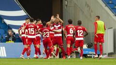 El Granada celebra el gol de la victoria contra la Real Sociedad.