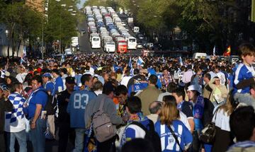 La afición del Espanyol tomó la Castellana.