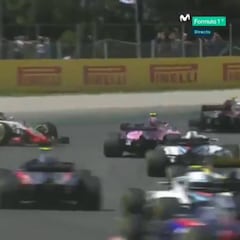 Grosjean se lleva por delante a Hulkenberg y Gasly en la salida