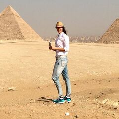 Garbiñe, en las pirámides para olvidar el final de curso