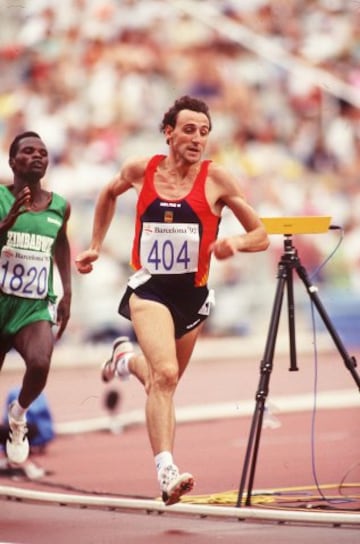 Fermín Cacho durante los JJOO de Barcelona 1992.