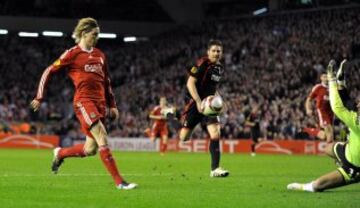 Fernando Torres con el Liverpool en 2010.