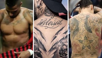 El último de Neymar y los otros tatuajes más salvajes de los jugadores