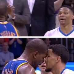 Durant no se cortó: alta tensión con Westbrook y Roberson