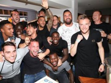Jamie Vardy's party: Leicester's euphoria explosion in images