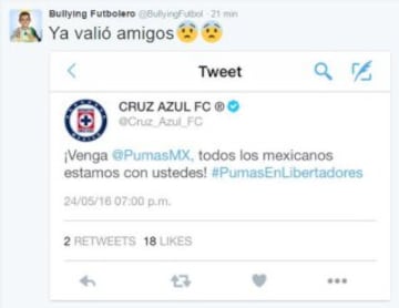 Pumas eliminado de Copa Libertadores y también en los memes