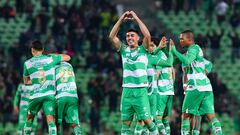   Juan Brunetta celebrates his goal 2-1 of Santos during the game Santos vs Mazatlan FC, corresponding to Play In of the Torneo Apertura 2023 of the Liga BBVA MX, at TSM Corona Stadium, on November 23, 2023. 

<br><br>

Juan Brunetta celebra su gol 2-1 de Santos durante el partido Santos vs Mazatlan FC, correspondiente al Play In del Torneo Apertura 2023 de la Liga BBVA MX, en el Estadio TSM Corona, el 23 de noviembre de 2023.