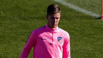 Vietto, en un entrenamiento con el Atlético.