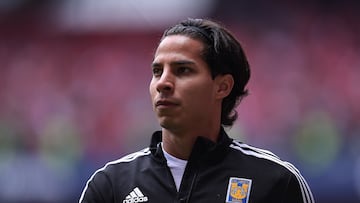 Diego Lainez of Tigres during the game Tigres UANL vs Toluca, corresponding to second leg match of Quarterfinals of the Torneo Clausura 2023 of the Liga BBVA MX, at Nemesio Diez Stadium, on May 14, 2023.

<br><br>

Diego Lainez de Tigres durante el partido Tigres UANL vs Toluca, Correspondiente al partido de Vuelta de Cuartos de Final del Torneo Clausura 2023 de la Liga BBVA MX,en el Estadio Nemesio Diez, el 14 de Mayo de 2023.