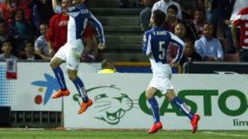 Sergio Garc&iacute;a celebra su gol ante el Granada. Ya lleva 12 y ha participado decisivamente en otros ocho con asistencias.