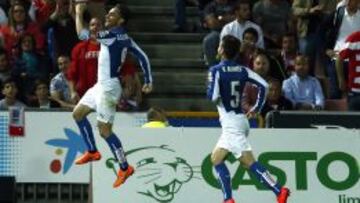 Sergio García celebra su gol ante el Granada. Ya lleva 12 y ha participado decisivamente en otros ocho con asistencias.