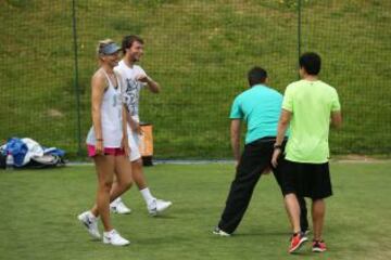 Imágenes del entrenamiento de Sharapova en Wimbledon