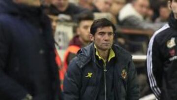 Marcelino durante el encuentro.