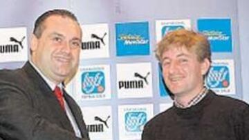 <b>CONVENIO. </b>Márquez, presidente de la LN, y García Plata, de la AJFS.