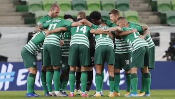 Los jugadores del Ferencvaros.