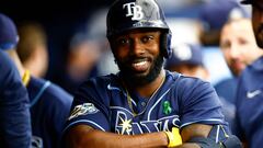 ST PETERSBURG, FLORIDA - MAY 04: Randy Arozarena #56 of the Tampa Bay Rays reacts after hitting a solo home run during the fourth inning against the Pittsburgh Pirates at Tropicana Field on May 04, 2023 in St Petersburg, Florida.   Douglas P. DeFelice/Getty Images/AFP (Photo by Douglas P. DeFelice / GETTY IMAGES NORTH AMERICA / Getty Images via AFP)