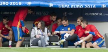 Último entrenamiento de España antes de su debut en la Eurocopa