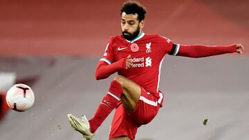 FILE PHOTO: Soccer Football - Premier League - Liverpool v West Ham United - Anfield, Liverpool, Britain - October 31, 2020 Liverpool's Mohamed Salah in action Pool via REUTERS/Peter Powell EDITORIAL USE ONLY. No use with unauthorized audio, video, d