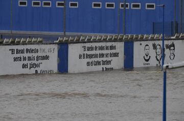 El Real Oviedo no ha podido entrenarse hoy en El Requexón debido a las inundaciones en la ciudad deportiva causadas por las continuas lluvias de estos días en Asturias.