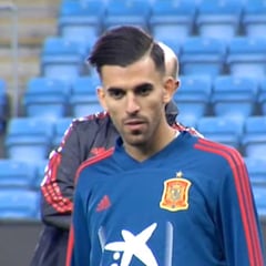 Ceballos y los demás convocados en el entrenamiento de La Roja