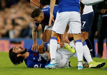 The Everton player severely fractured his ankle after a challenge with Tottenham’s Heung-Min Son, who was left devestated by the incident.