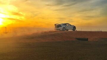 Jenson Button con un Honda Civic de Rallycross en Florida.