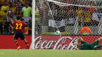 Jes¨²s Navas bate a Buffon en Fortaleza en la tanda de penaltis de la Copa Confederaciones de 2013 en Brasil