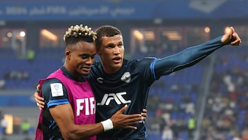 DOHA, QATAR - DECEMBER 11: Nelson Deossa of C.F. Pachuca celebrates scoring their second goal during the FIFA Derby of the Americas match between Botafogo v C.F. Pachuca on December 11, 2024 in Doha, Qatar. (Photo by Christopher Pike - FIFA/FIFA via Getty Images)