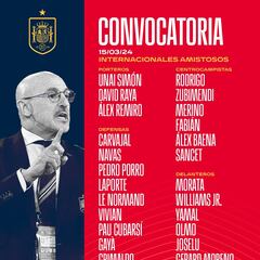 Porro, Vivian, Cubarsí y Sarabia, las novedades de De la Fuente