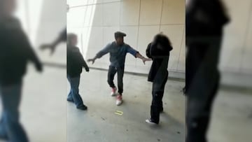 In this footage posted by TMZ, TV and film star Majors could be seen rushing in to separate two high-school girls involved in an intense bust-up.