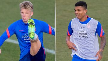 Wass y Reinildo entrenando con el Atl&eacute;tico.