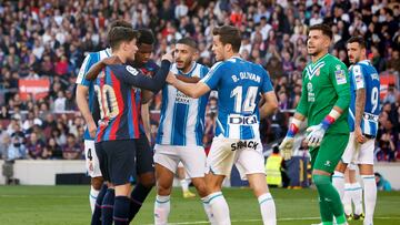 Gavi y Ansu Fati, contra el Espanyol.