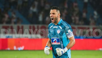 Sebastián Viera durante un partido con Junior FC por Liga BetPlay.